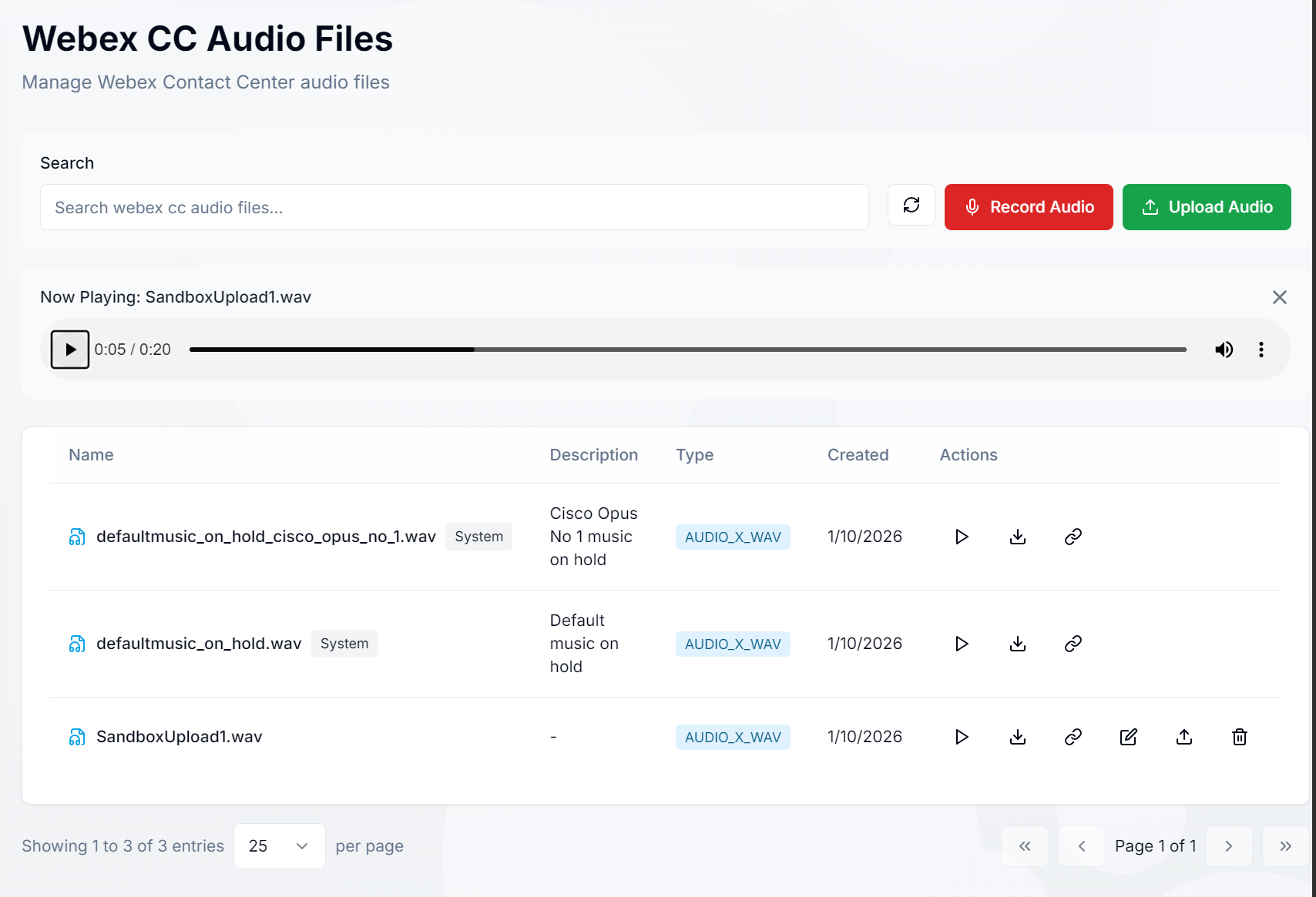 Audio Files Management