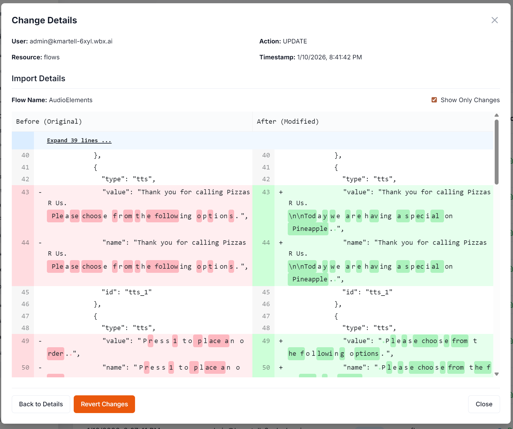 Audit Change Tracking