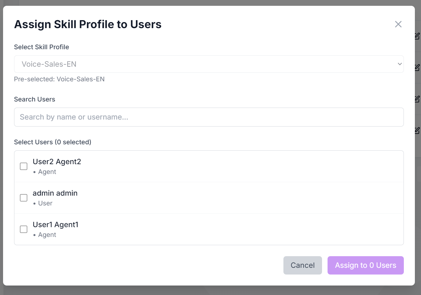 Skill Profile Assignment